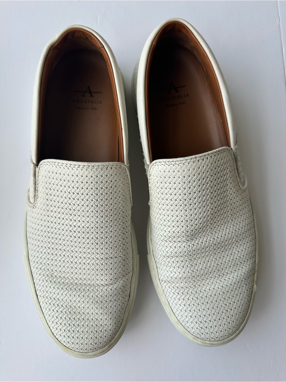 Aquatalia Genuine Leather Slip-On Loafers/Tennis Shoes for Women